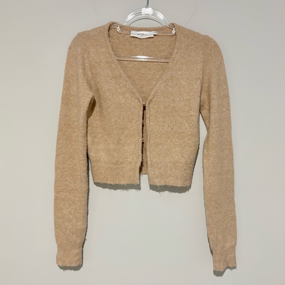 Astr Sweaters - Astr the label‎ teddy plush button front cardigan tan brown size small